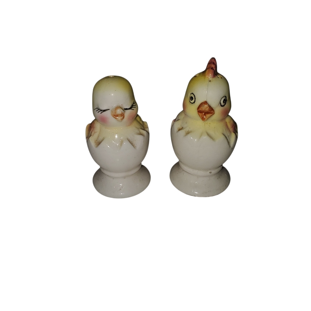 Vintage Hatching Chick Salt And Pepper Set